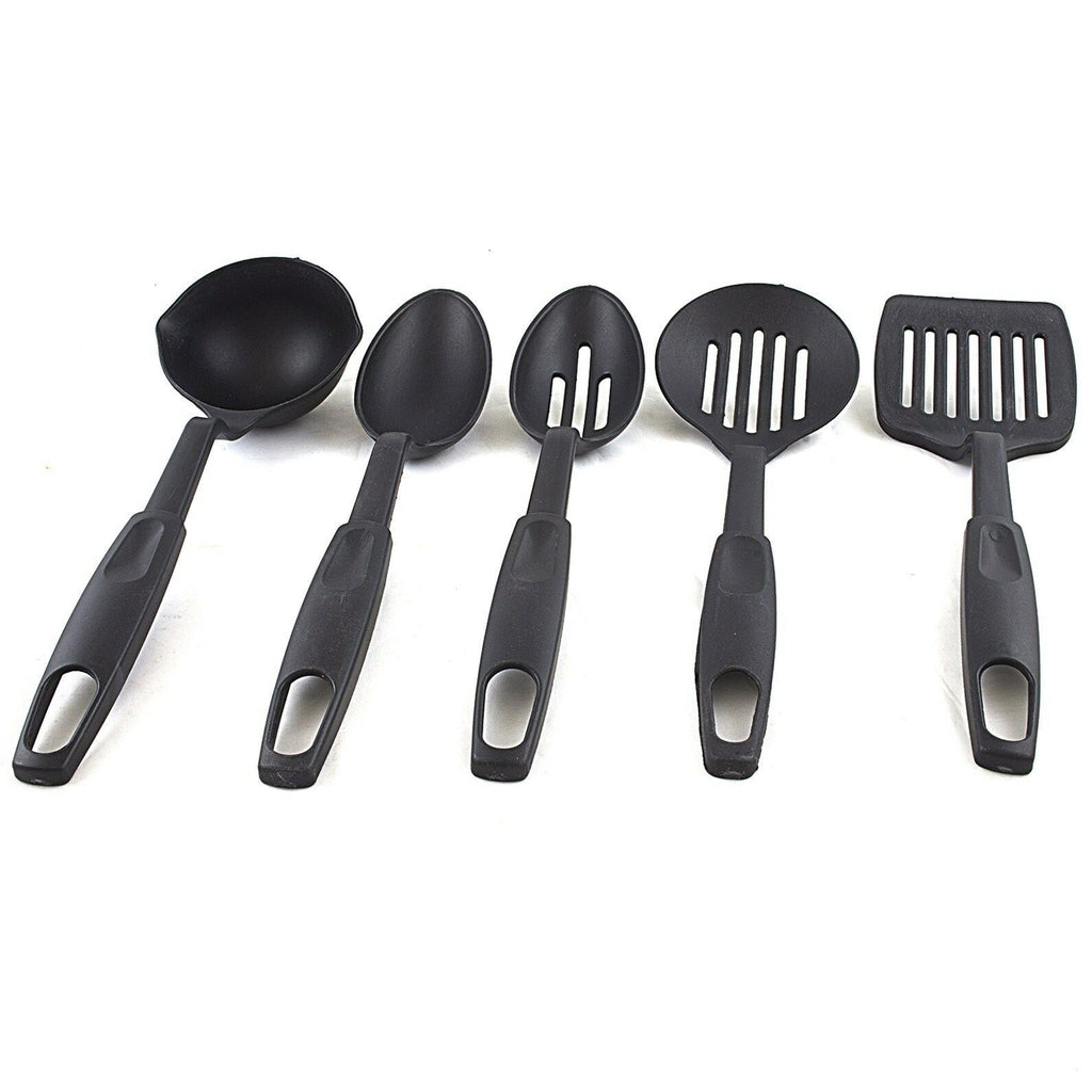 5pc Quality Plastic Kitchen Tool Cooking Utensil Set Slotted Spatula Spoon Ladle - Image 2