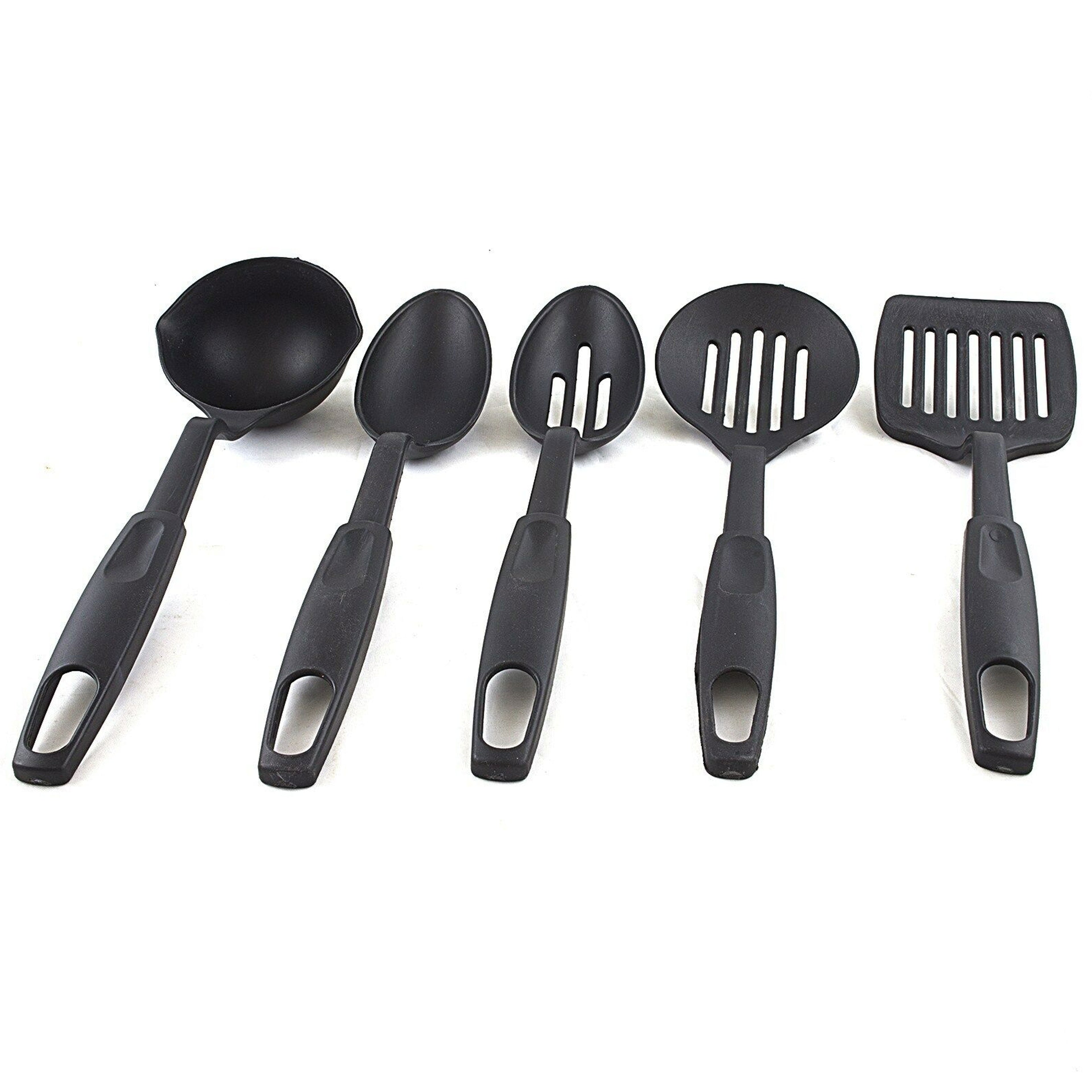 5pc Quality Plastic Kitchen Tool Cooking Utensil Set Slotted Spatula Spoon Ladle - Image 2