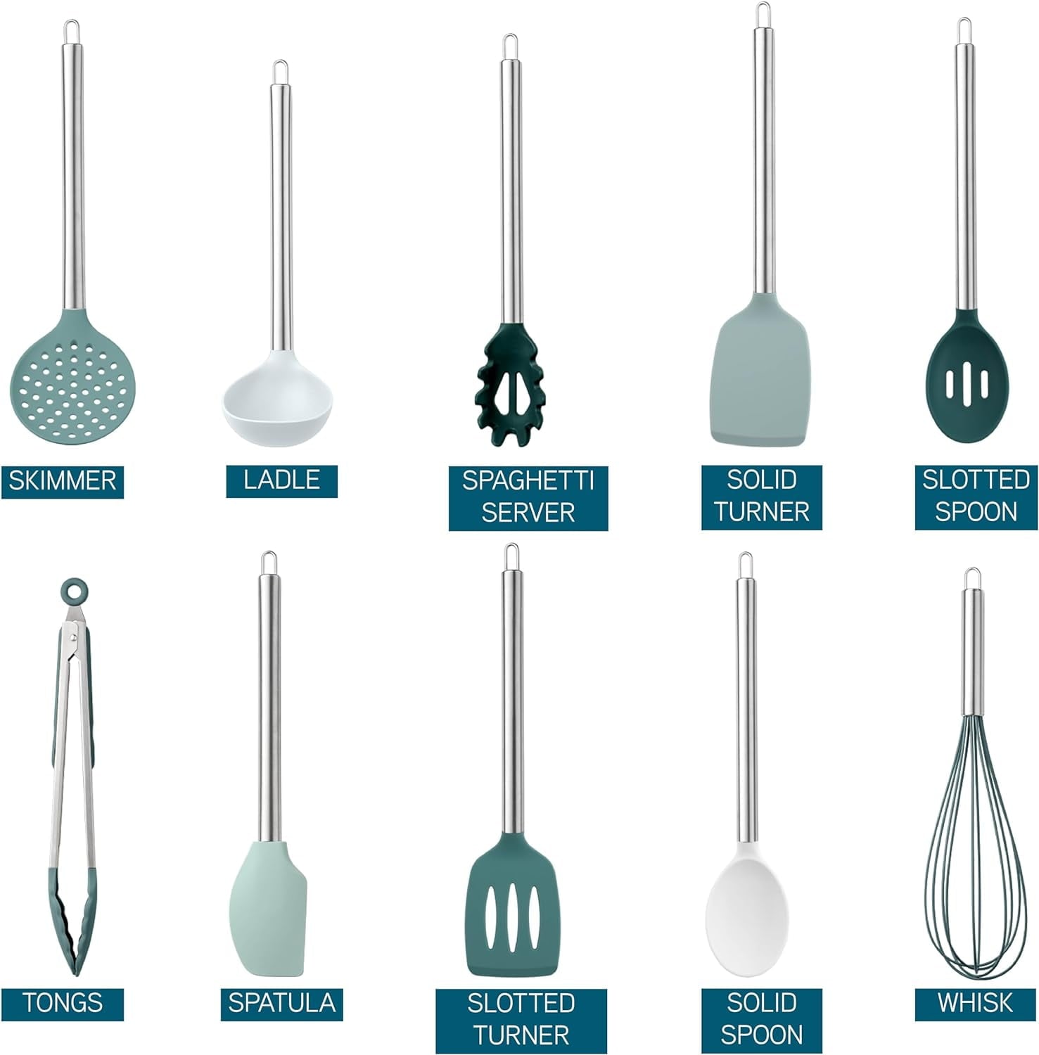 Silicone Cooking Utensils, Kitchen Utensil Set, Easy to Clean Silicone Kitchen Utensils, Cooking Utensils for Nonstic... - Image 4