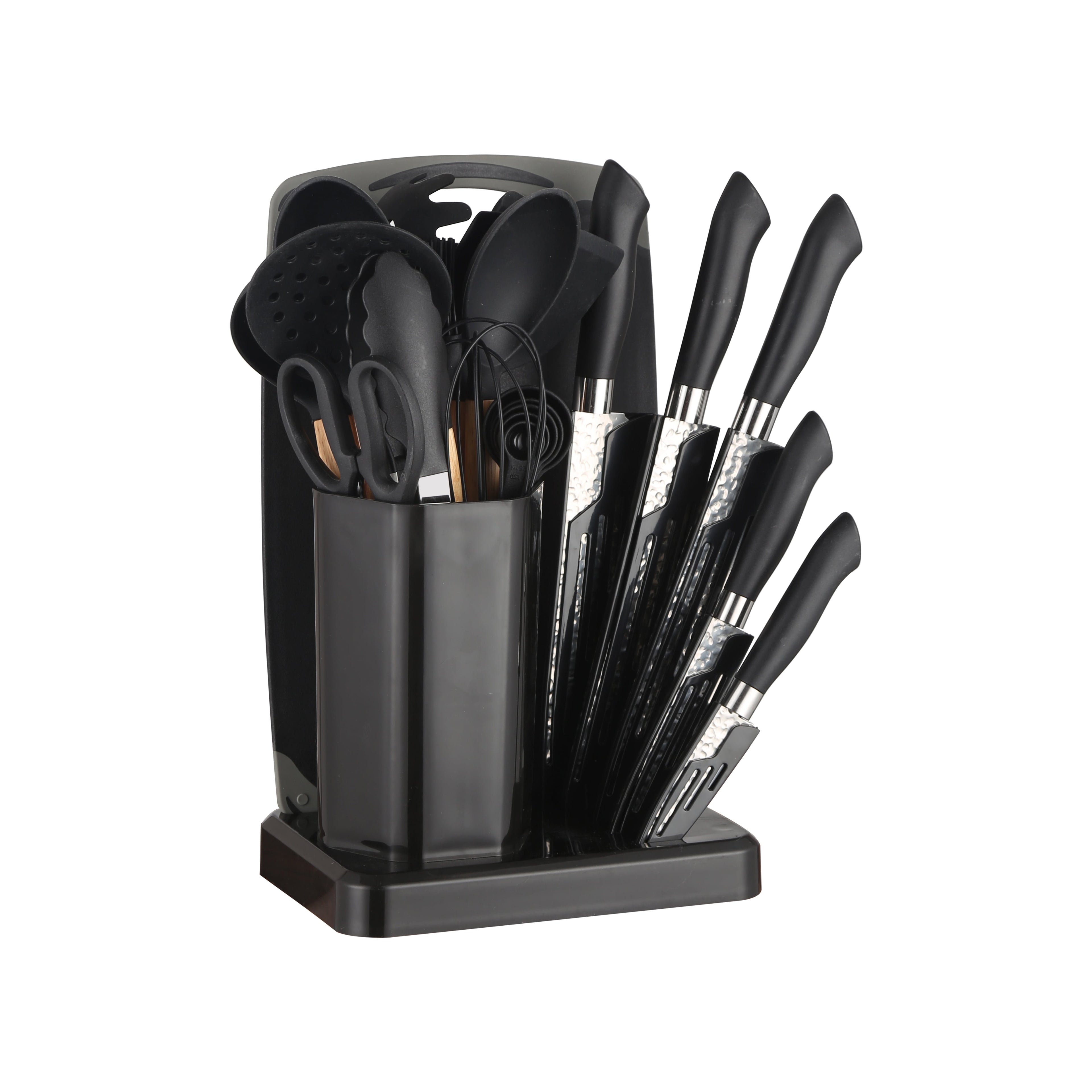 23 PCS Silicone Utensils Kitchenware Set with Removable Knife Cover, Non-Stick Heat Resistan Tools-Black - Image 2