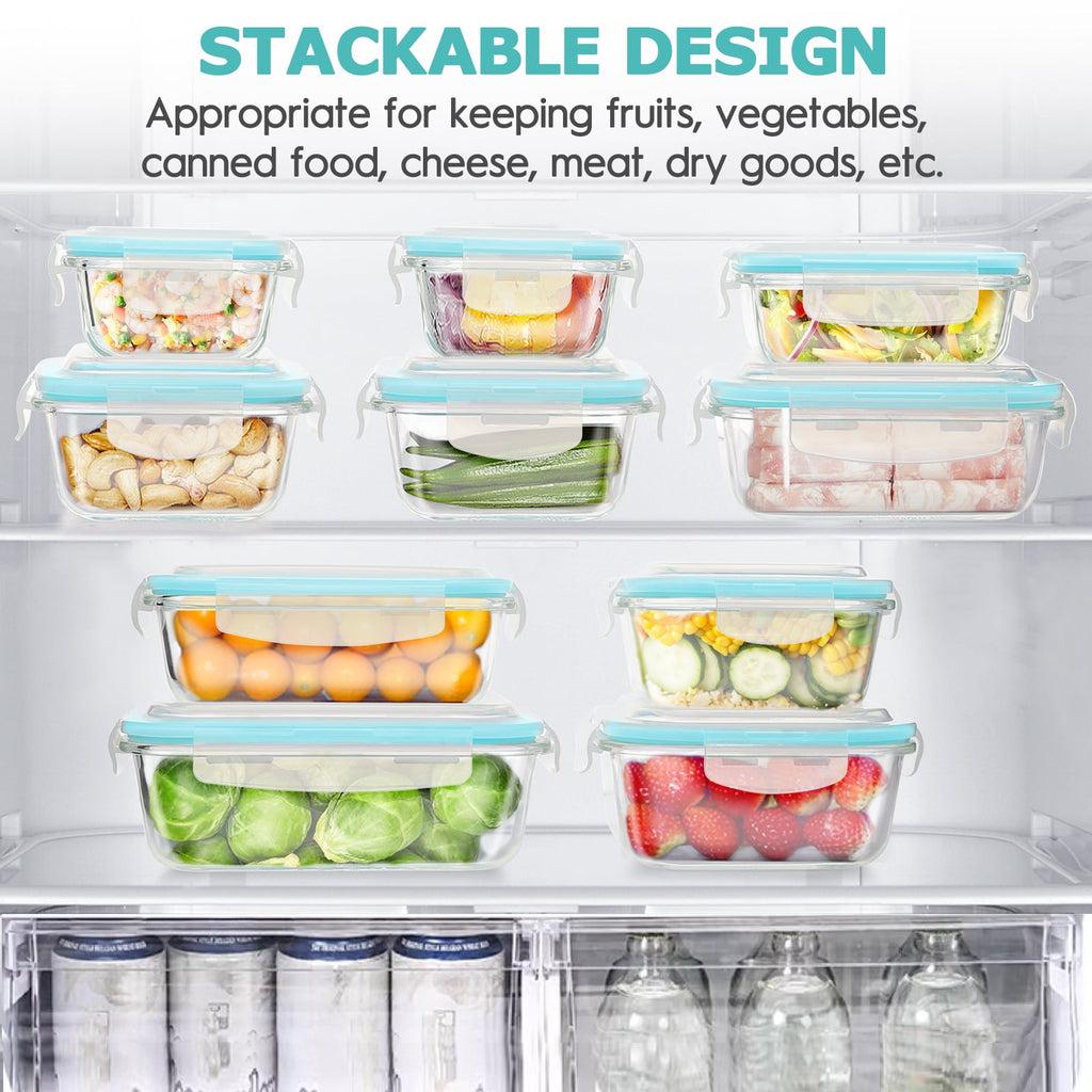 16 Pcs Glass Food Storage Containers , Meal Prep , Airtight Bento Boxes with Leak Proof Locking Lids, Microwave/Oven/... - Image 6