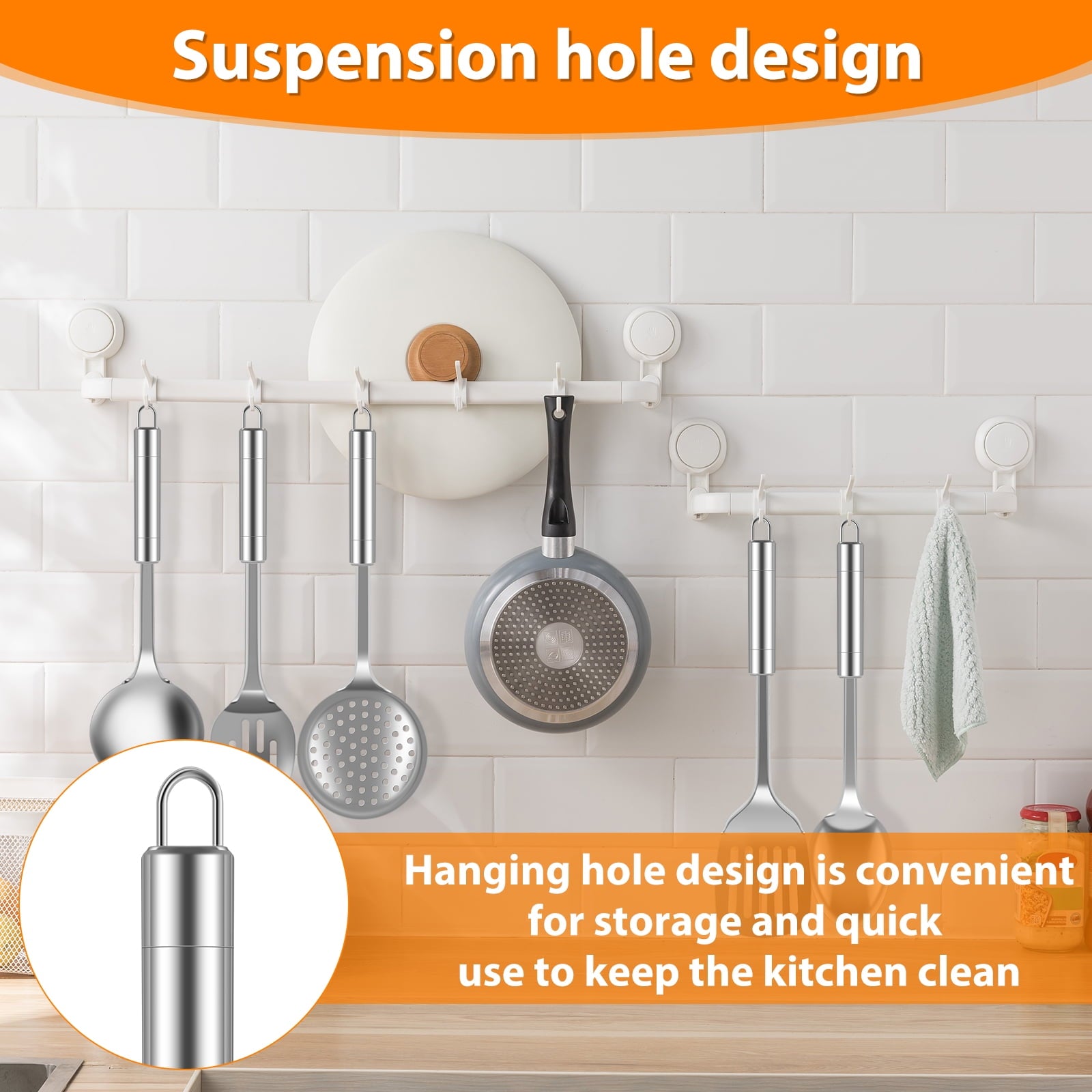 10Pcs Kitchen Cooking Utensils Set Metal Stainless Steel Spoons and Spatula with Ergonomic Handle Utensil for Cooking... - Image 5
