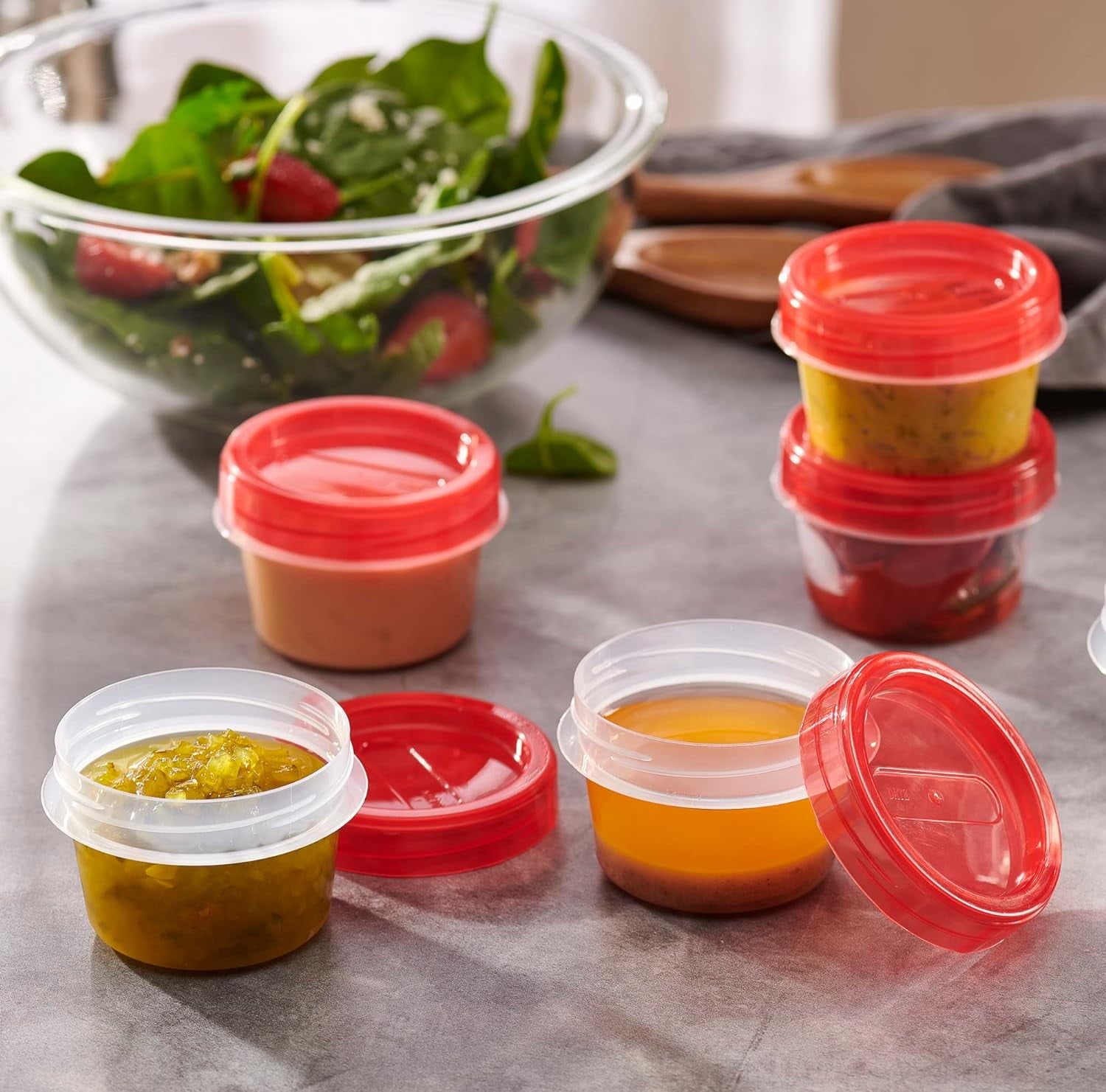 4 Oz Twist Cap Meal Prep Containers Reusable Food Storage Containers with Lids, 6-Pack - Image 2