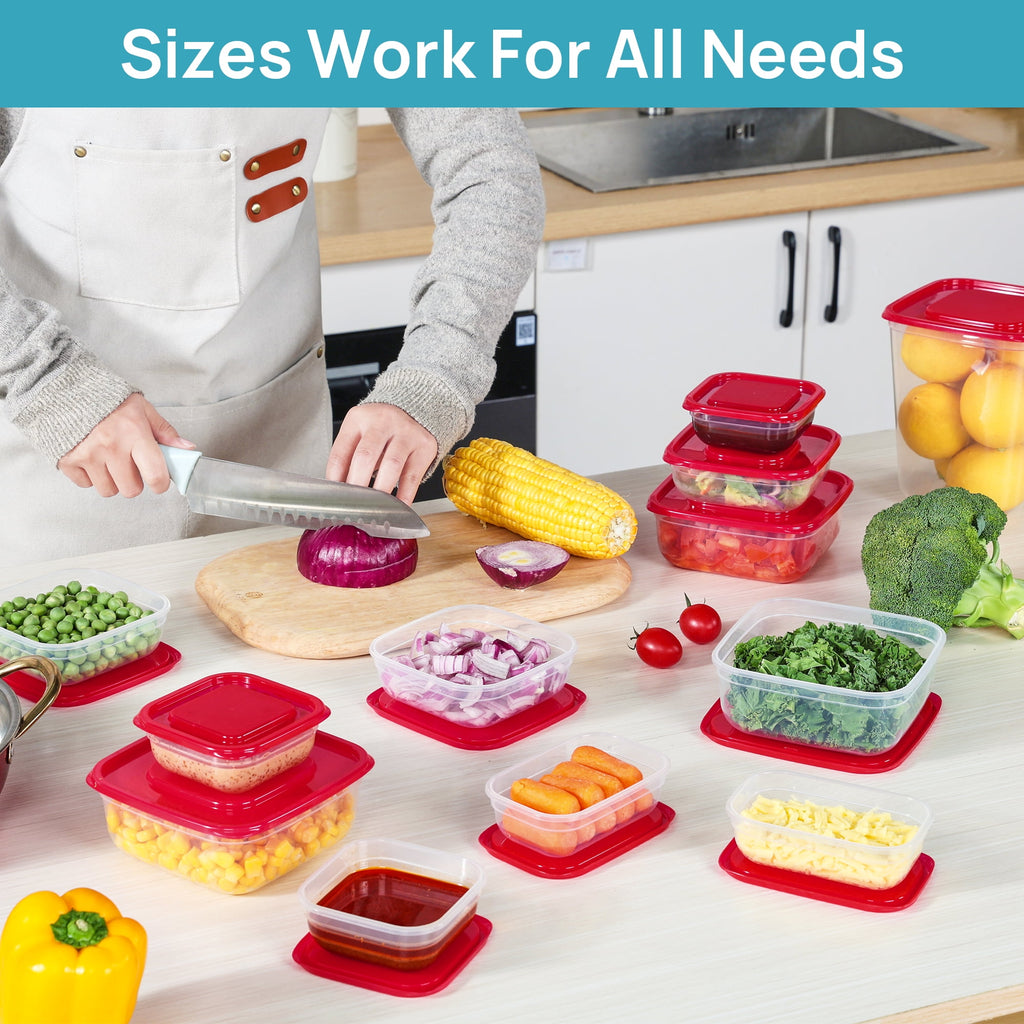 34 Meal Prep Containers, 7-Size ，Plastic Food Storage Containers with Lids for Lunch,Leftover - Image 6