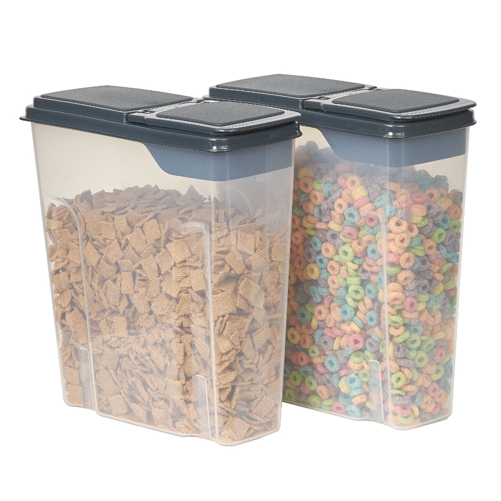 Mainstays 2-Pack Plastic Cereal Keeper Storage Containers, Kitchen Pantry Organizer Canisters for Cereal and Dry Food Storage, 24 Cup Capaci - Image 4