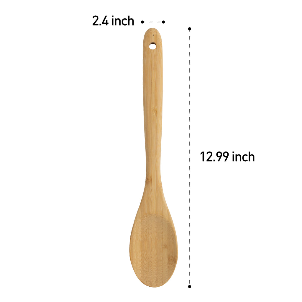 Bamboo Cooking Spoon Natural Bamboo Crafted, 13" L, Kitchen Prep - Image 3