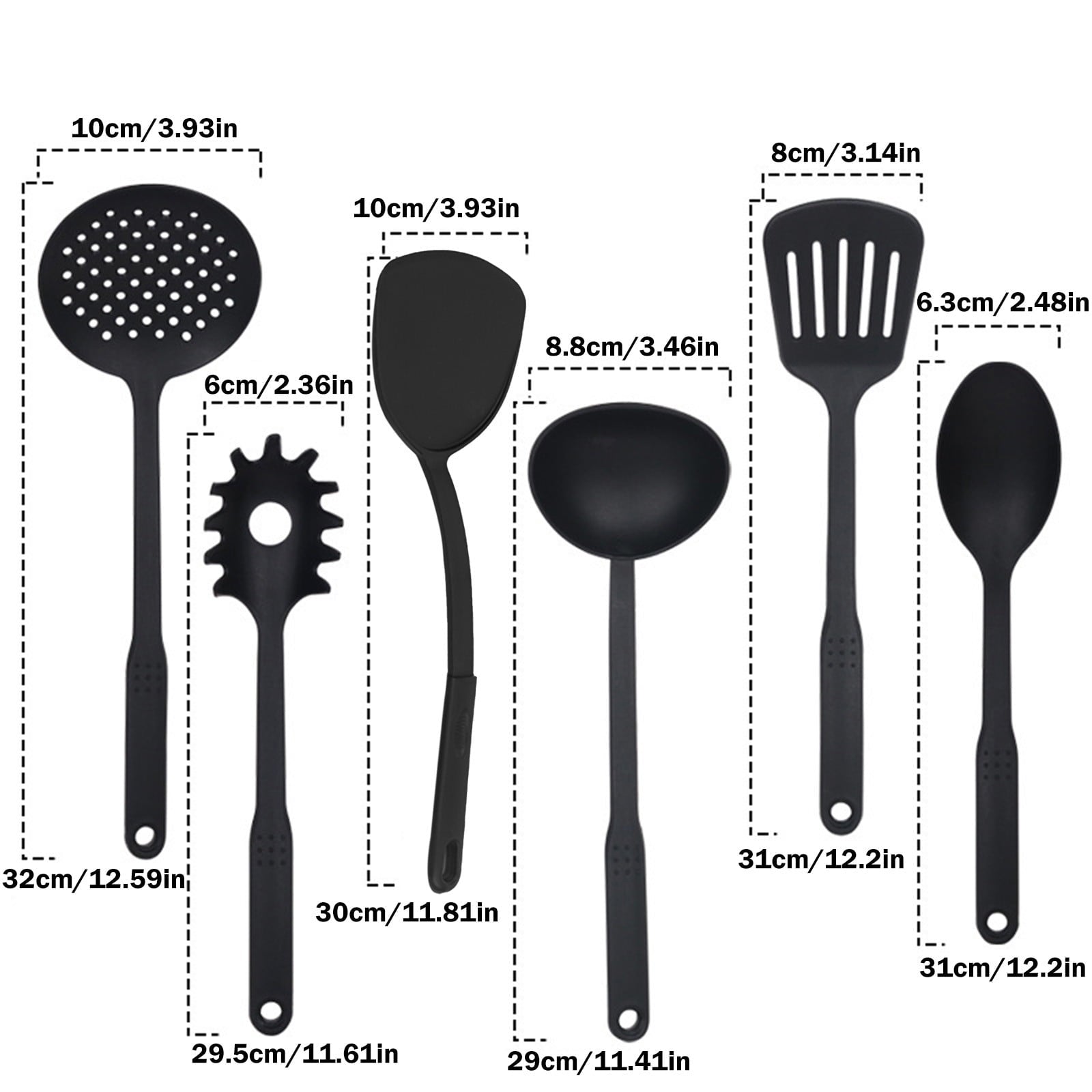 Kitchen Utensils Set,Nylon Cooking Utensils Set of 6,Non Toxic & Non Scratch Cooking Tools for Non Stick Cookware inc... - Image 3
