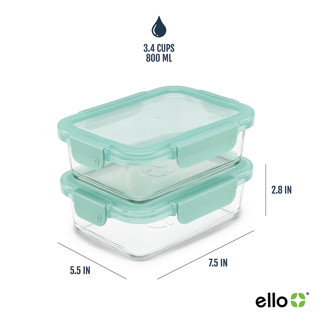 Color Lock 3.4 Cup 2 Pack Glass Meal Prep Containers with Locking Lids - Image 5