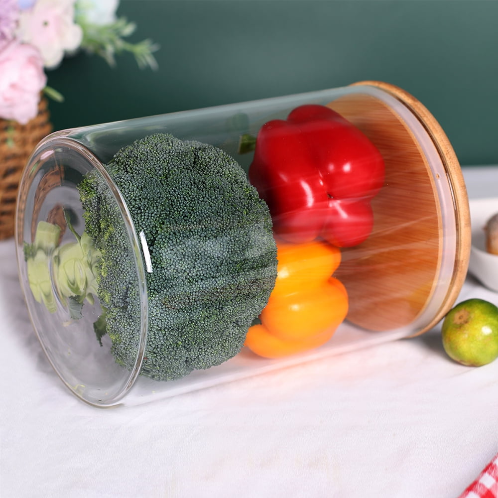 Set of 2 Large Glass Food Storage jar, 100 FL OZ (3000ml) Glass Flour Canister with Airtight Bamboo Lids for Kitchen ... - Image 3