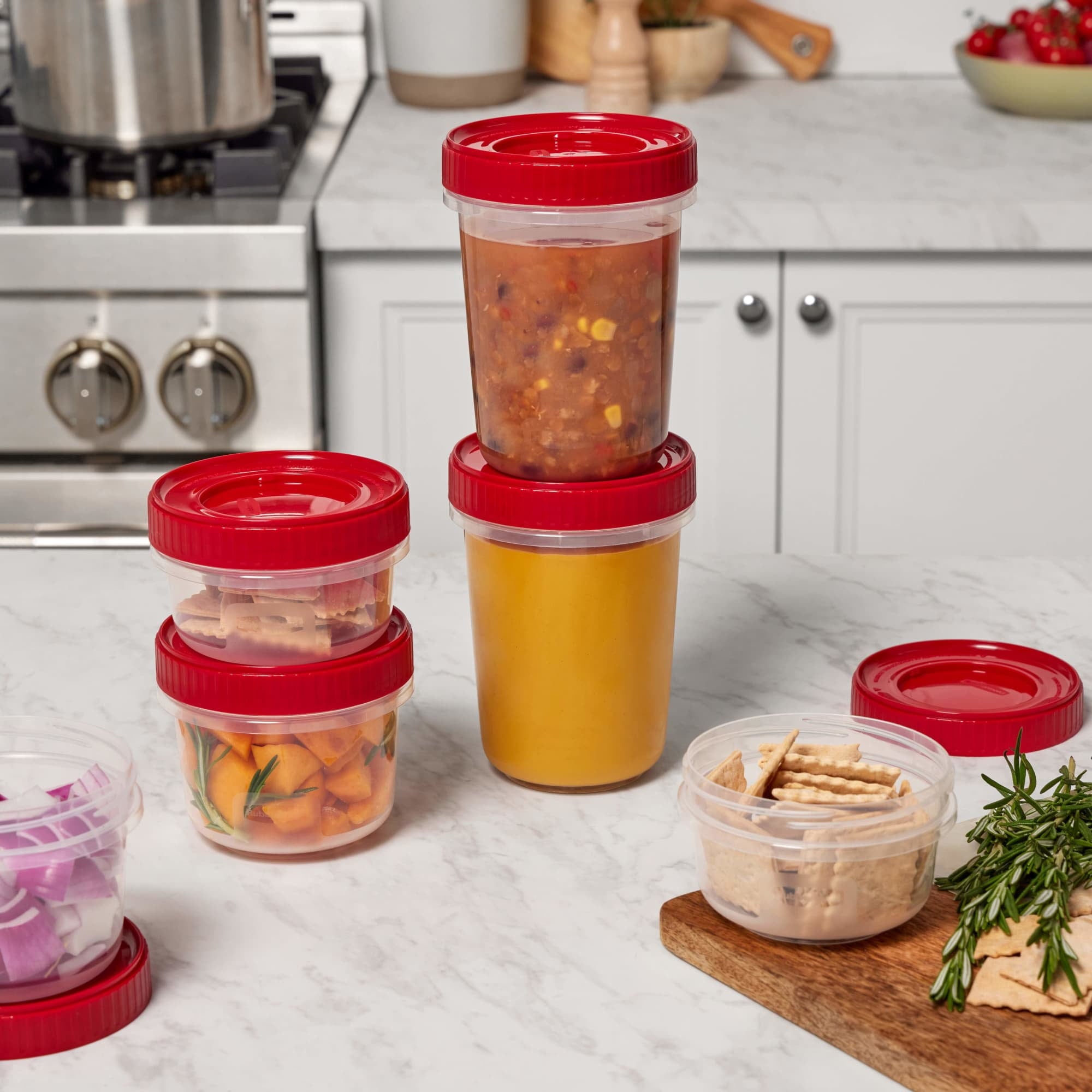 12 Piece Food Storage Set, Red - Image 3