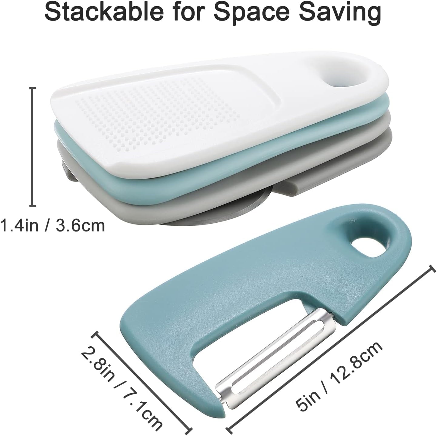 Kitchen Gadgets Set, Cooking Utensils Set Cheese Grater, Bottle Opener, Pizza Cutter, Fruit/Vegetable Peeler, Garlic/... - Image 2