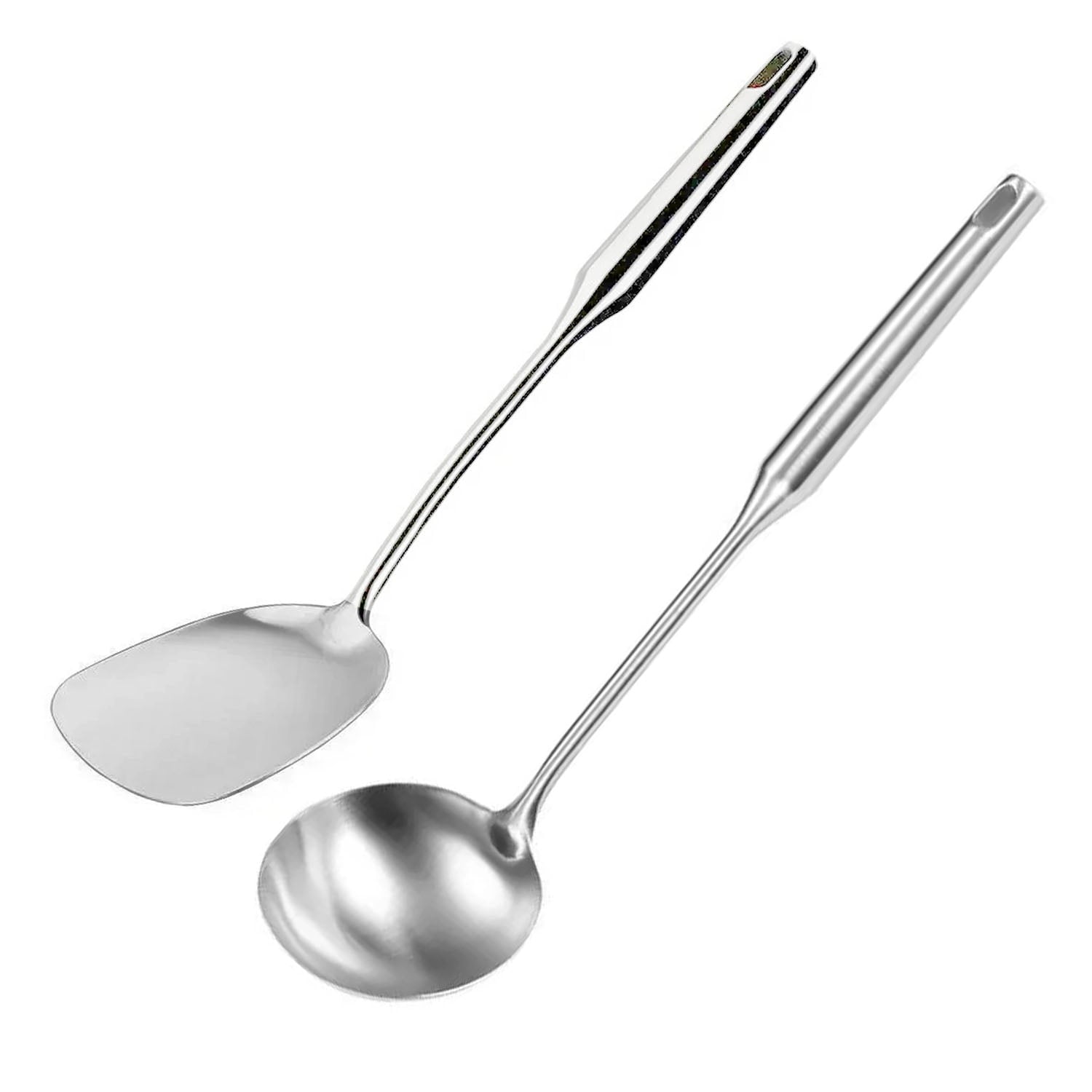 Kitchen Cooking Utensil Set, Stainless Steel Metal Kitchen Gadgets Heat Resistant Non-Stick Kitchen Tools Dishwasher ...