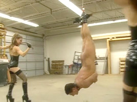 2 Doms Whip Their Slaves
