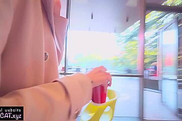 4k 18 Babe Suck Dick In Toilet Wendis & Drink Coffe With Cum / Kiss Cat