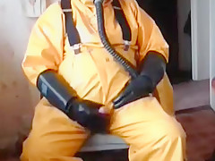 A good wank in oilskins and rubber 