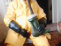A good wank in oilskins and rubber 