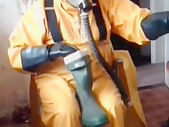 A good wank in oilskins and rubber 