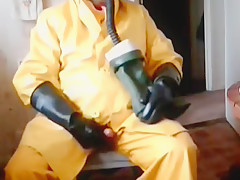A good wank in oilskins and rubber 