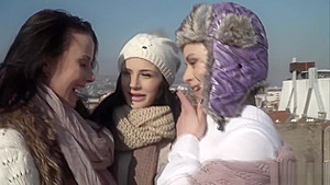 A trio of Lesbians Fucking to Survive Cold