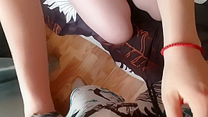 A young blonde sucks dick