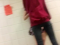 Accidental nudity in school corridor