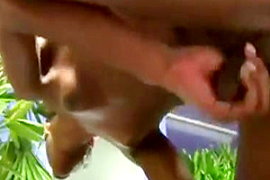 Adorable ts blows pets a cock