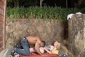 Alessandra makes big muscular guy her bitch fucktoy