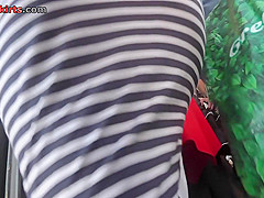 A-line skirt on skinny ass in accidental upskirt video