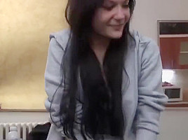 Alluring brunette young tart getting fucked hard