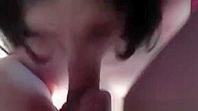 Amateur Euro Brunette Sucks Dick Closeup