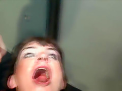 Amateur bukkake party for mature slut