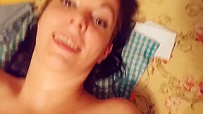 Amateur couple POV creampie jackhammer