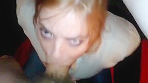Amateur girl deepthroats with facial