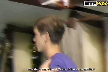 Amateur teen 18+ Eva Cats makes dirty things in the mall