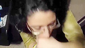 Arabic woman sucks like a pro and love cum