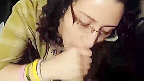 Arabic woman sucks like a pro and love cum