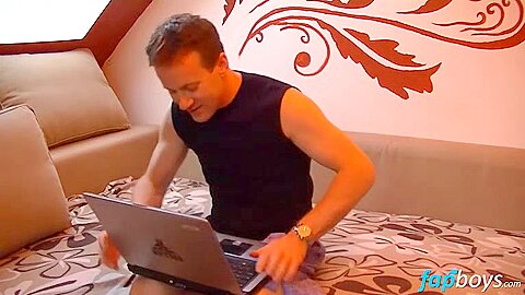 Aroused Tom jerks off his dick - Tom