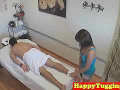 Asian Masseuse Jerks Client On Hidden
