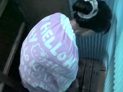Asian bimbo is getting toweling body in change room shp26