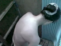 Asian bimbo is getting toweling body in change room shp26