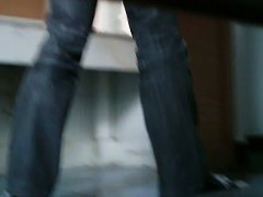 Asian nerdy chick takes a leak and gets on hidden pee cam video