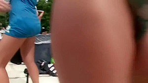 Awesome college babes in hot action