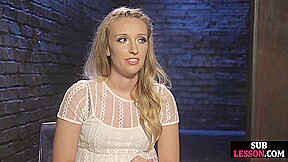 BDSM sub babe whipped and Hitachi toyed in electrosex