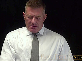 BOYFORSALE - Young slave twink painfully barebacked by master Step daddy