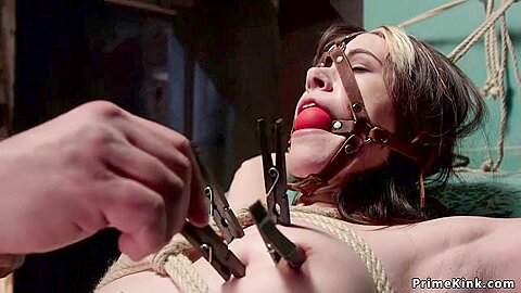 Babe Taken And Tormented In Hogtie