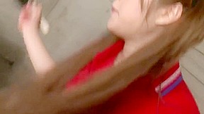 Babe in pigtails sucks guy's dick after a game of ping pong