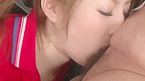Babe in pigtails sucks guy's dick after a game of ping pong