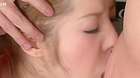 Babe in pigtails sucks guy's dick after a game of ping pong