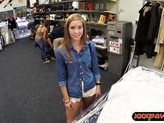 Babe pawns her wedding dress and fucked at the pawnshop