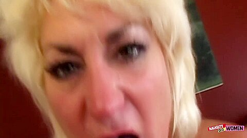 Before Getting A Taste Of His Thick Cum The Busty Granny Must Please His Manhood